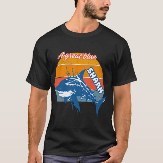 Een grote blauwe haai t-shirt (Voorkant)