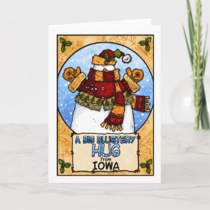 Een grote blauwe knuffel uit Iowa Feestdagen Kaart