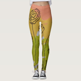 Een grote bloem leggings