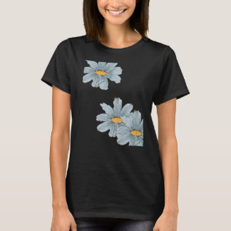 Een grote  bloemen plum t-shirt