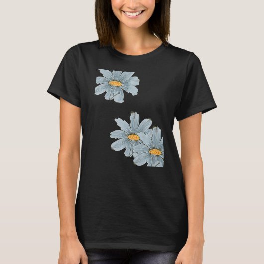 Een grote  bloemen plum t-shirt (Voorkant)