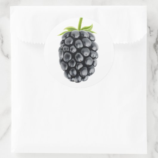 Eén grote braam ronde sticker (Tas)