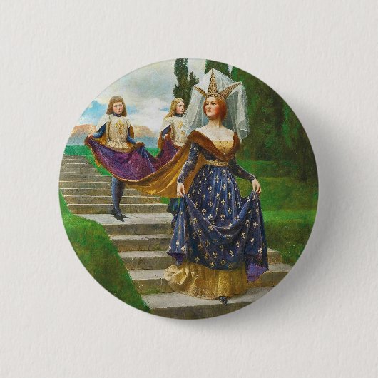 Een grote dame, circa 1910 door John Collier Ronde Button 5,7 Cm (Voorkant)