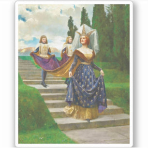 Een grote dame, circa 1910 door John Collier Sticker