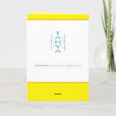 Een grote dank aan u in Cheerful Blue met gele ste Kaart (Achterkant)