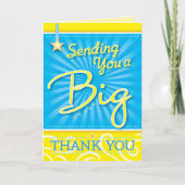 Een grote dank aan u in Cheerful Blue met gele ste Kaart (Voorkant)