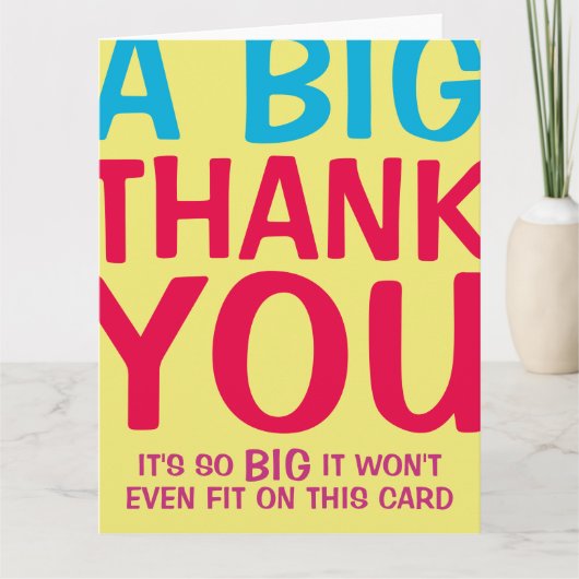 Een grote dank bedankkaart (Voorkant)