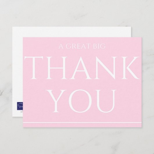 Een grote dank briefkaart (Voorkant / Achterkant)