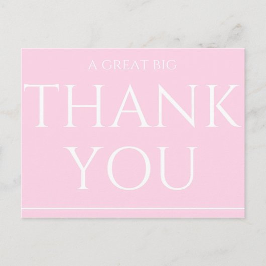 Een grote dank briefkaart (Voorkant)