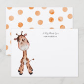 Een grote dank je wel giraffe kaart (Voorkant / Achterkant)