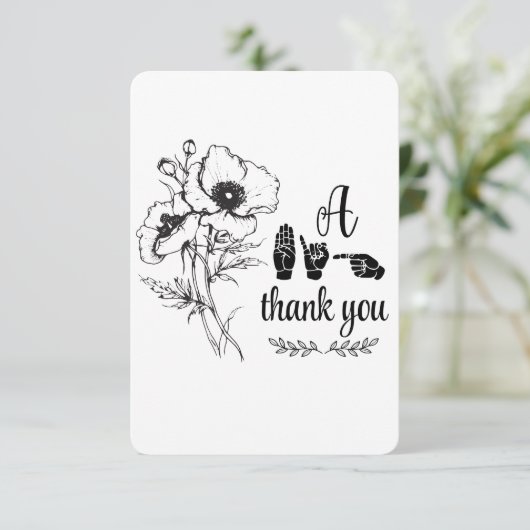 "Een grote dank u" Flat Dank u kaart (Staand voorkant)