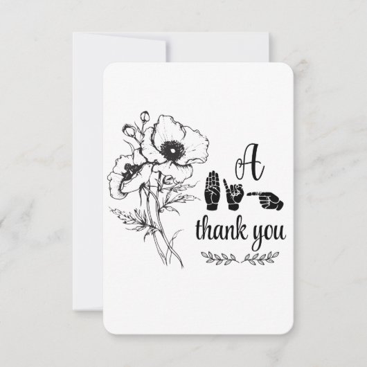 "Een grote dank u" Flat Dank u kaart (Voorkant)