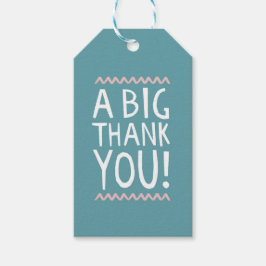 Een grote dank u geschenk label bedankt trendy typ cadeaulabel