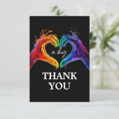 🌈❤️Een grote DANK U Hart van Trots bruiloft Bedankkaart (Staand voorkant)