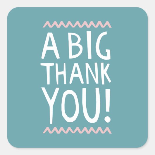 Een grote dank u sticker trendy typografische beda (Voorkant)