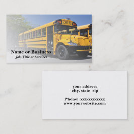 Een grote gele schoolbus visitekaartje