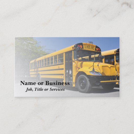 Een grote gele schoolbus visitekaartje (Voorkant)
