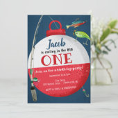 Een grote Geviste eerste verjaardag Kaart (Staand voorkant)