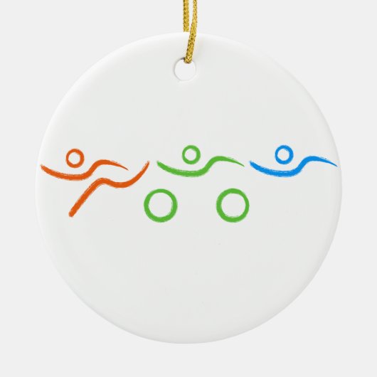 Een grote gift Triathlon voor uw vriend of familie Keramisch Ornament (Voorkant)