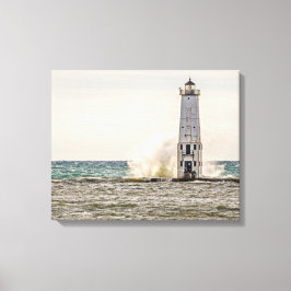 Een grote golf kruipt in het Frankfort-licht Canvas Afdruk