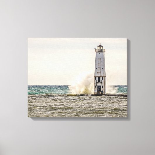 Een grote golf kruipt in het Frankfort-licht Canvas Afdruk (Voorkant)