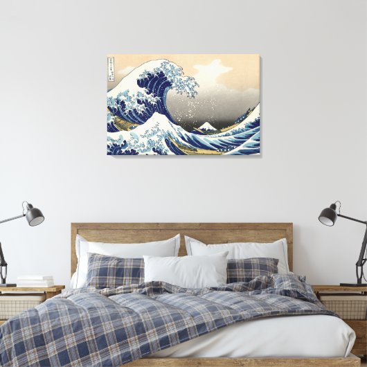 Een grote golf van Kanagawa door Hokusai Canvas Afdruk (Insitu (Slaapkamer))