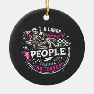 Een Grote Groep Mensen Wordt Een Nee Bedankt Genoe Keramisch Ornament