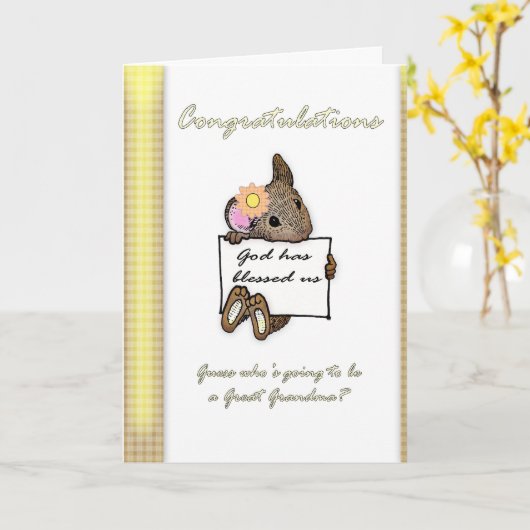 Een grote grootmoeder worden kaart (Gele Bloem)