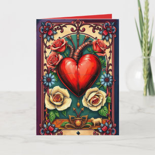 Een grote hart gevouwen notitie Kaart