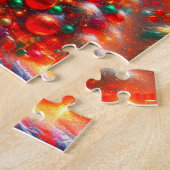 Een grote, heldere, uiterst versierde kerstboom legpuzzel (Zijkant)
