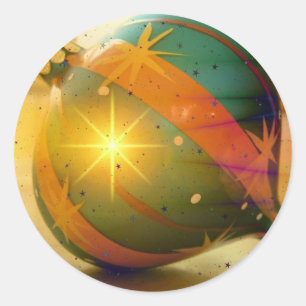 Een grote kerstversiering ronde sticker