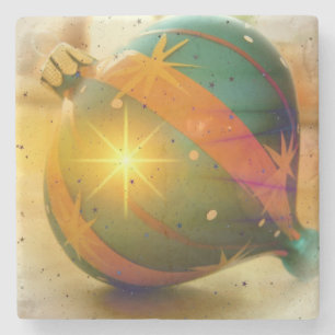 Een grote kerstversiering stenen onderzetter