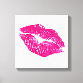 Een grote kus roze lips moderne canvas