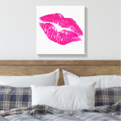 Een grote kus roze lips moderne canvas (Insitu (Slaapkamer))