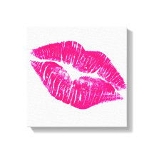 Een grote kus roze lips moderne canvas