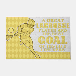 Een grote lacrosse speler & het beste doel van zij deurmat