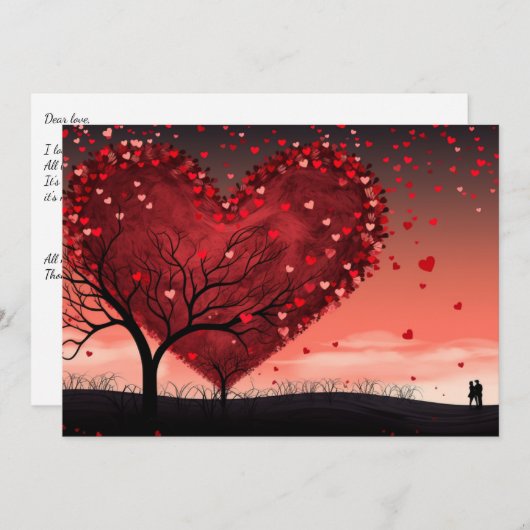 Een Grote Liefde: Schrijf je brief - Valentijnskaa Feestdagenkaart (Voorkant / Achterkant)