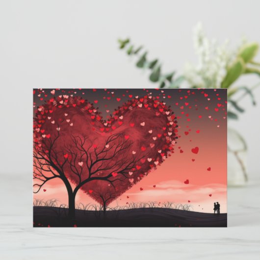 Een Grote Liefde: Schrijf je brief - Valentijnskaa Feestdagenkaart (Staand voorkant)