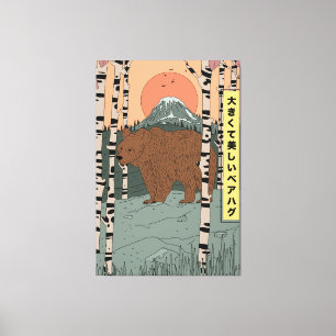 Een grote mooie berenomhelzing canvas afdruk