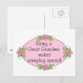 Een grote oma zijn maakt elke dag een speciale briefkaart (Voorkant / Achterkant)