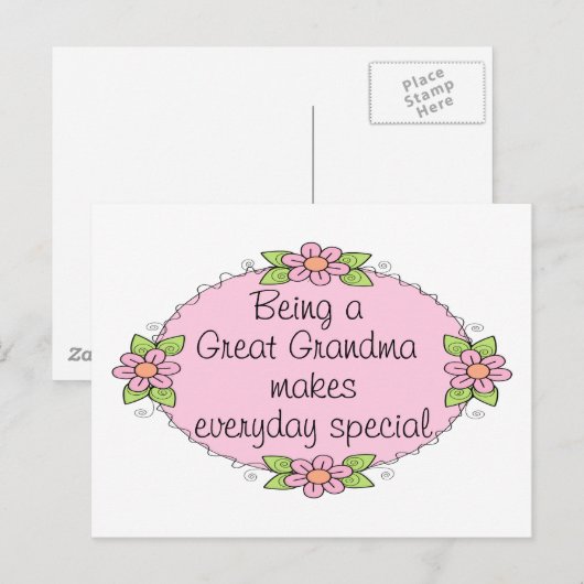 Een grote oma zijn maakt elke dag een speciale briefkaart (Voorkant / Achterkant)