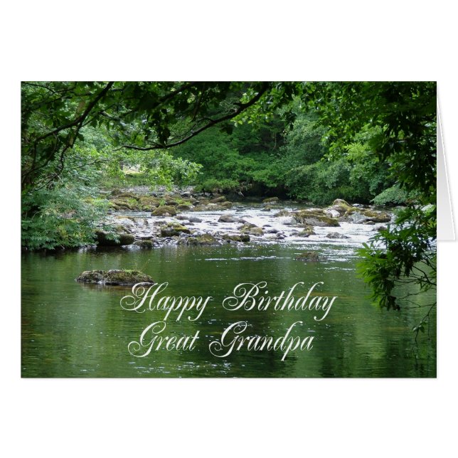 Een grote opa-verjaardagskaart met een rivier (Voorkant Horizontaal)