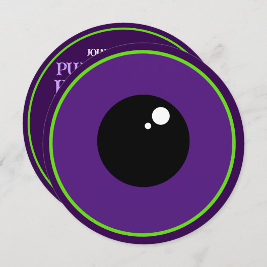 Een Grote Paarse Oog Feestje Kaart (Voorkant / Achterkant)