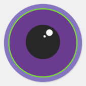 Een grote Paarse oog Ronde Sticker (Voorkant)