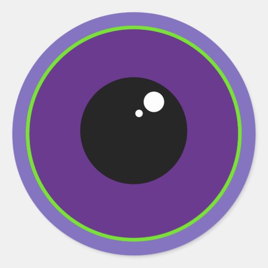 Een grote Paarse oog Ronde Sticker (Voorkant)