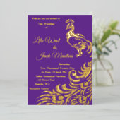 Een grote pauw bruiloft Folie uitnodiging (Staand Voorkant)