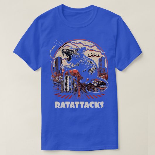 Een grote rat valt de stad aan 1 t-shirt (Design voorkant)