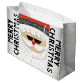 Een grote rode en witte tas voor een kerstcadeau groot cadeauzakje (Achterkant Gekanteld)