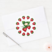 Een grote, rode, zoete aardbei grote Sticker (Envelop)