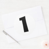 Een grote ronde witte nummer Stickers door Janz (Envelop)